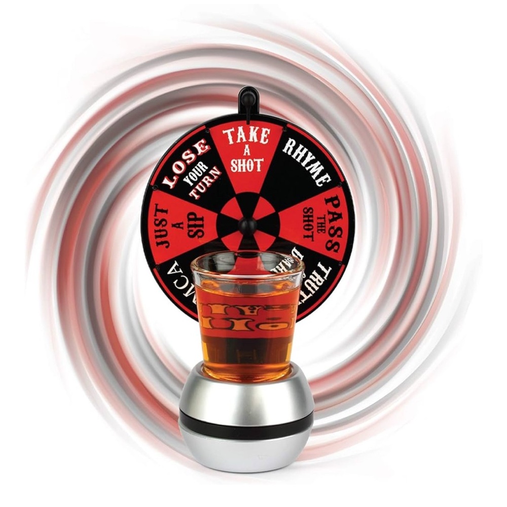 Barbuzzo Wheel of Shot Glasses - Roulette-Style Party Game NWT
